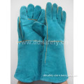 Blue Cow Split Leather Welding Safety Glove CE Work Glove (DLW624)